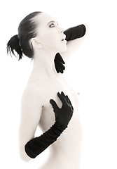 Image showing black gloves