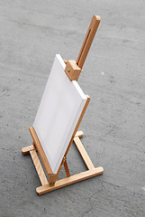 Image showing Easel with blank canvas