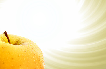 Image showing Yellow apple. Macro
