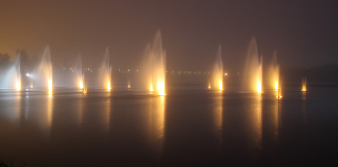 Image showing Fountains in the night