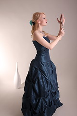 Image showing Young woman with prom dress