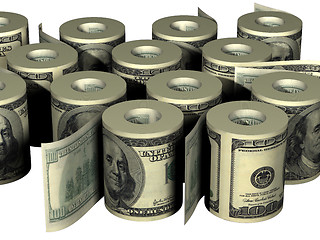 Image showing Roll of dollars