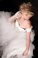 Image showing Attractive woman in wedding gown