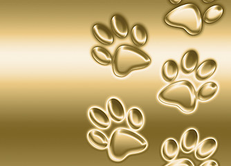 Image showing golden paw prints