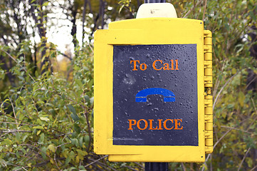 Image showing Police call box in central park