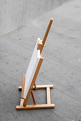 Image showing Easel with blank canvas