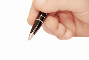 Image showing Man hand writing on white paper