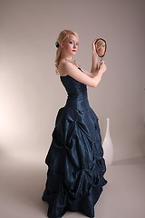 Image showing Young woman with prom dress