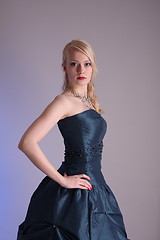 Image showing Young woman with prom dress