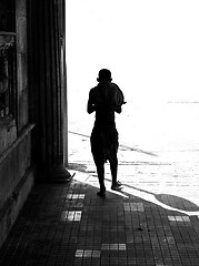 Image showing SILHOUETTE OF YOUNG BOY