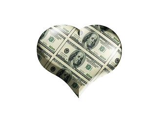 Image showing Heart colored into the dollars