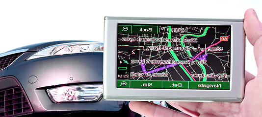 Image showing GPS in a man hand