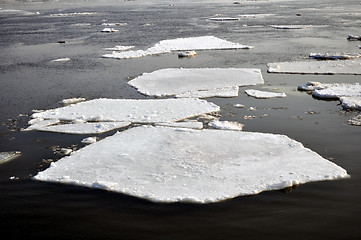 Image showing Ice blocks in river