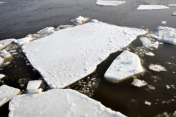 Image showing Ice blocks in river