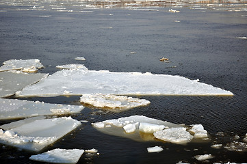 Image showing Ice blocks in river