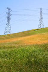 Image showing Two Electricity Pylons