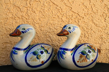Image showing Two Duck Figurines