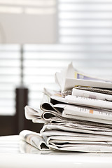 Image showing pile of newspapers