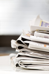 Image showing pile of newspapers