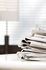 Image showing pile of newspapers