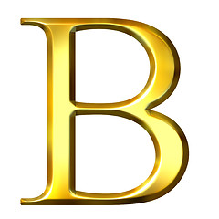 Image showing 3D Golden Greek Letter Beta