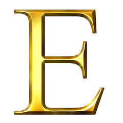 Image showing 3D Golden Greek Letter Epsilon