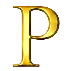 Image showing 3D Golden Greek Letter Rho