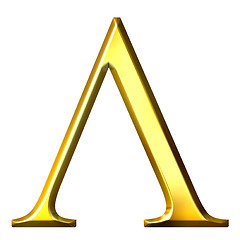 Image showing 3D Golden Greek Letter Lambda