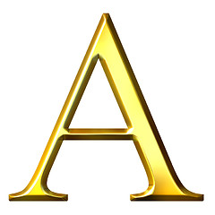 Image showing 3D Golden Greek Letter Alpha