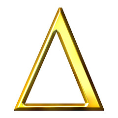 Image showing 3D Golden Greek Letter Delta