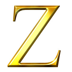 Image showing 3D Golden Greek Letter Zeta
