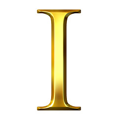 Image showing 3D Golden Greek Letter Iota