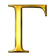 Image showing 3D Golden Greek Letter Gamma