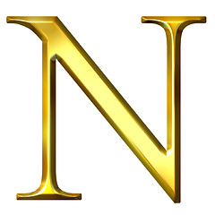Image showing 3D Golden Greek Letter Ny