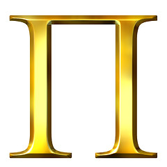 Image showing 3D Golden Greek Letter Pi