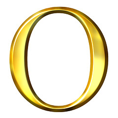 Image showing 3D Golden Greek Letter Omikron