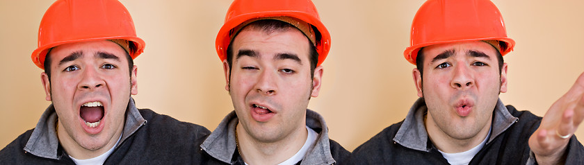 Image showing Construction Worker Triplets