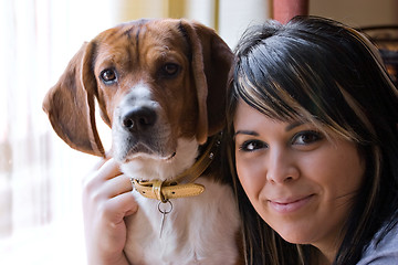 Image showing Woman And Her Dog