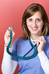 Image showing Nurse With Stethoscope