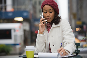 Image showing Woman On Her Cell Phone