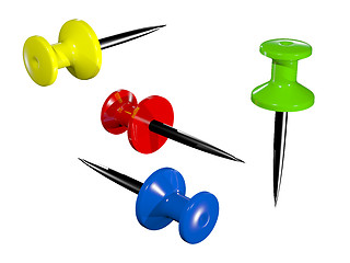 Image showing Colored plastic pushpins
