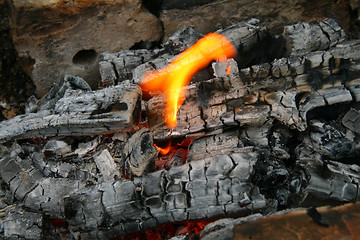 Image showing Flame on charcoal