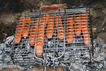 Image showing grill with sausage