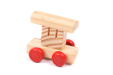 Image showing Wood train as toy for children
