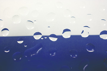 Image showing Water drops on blue background
