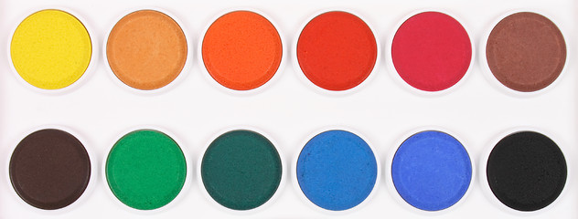 Image showing Paint box with watercolors
