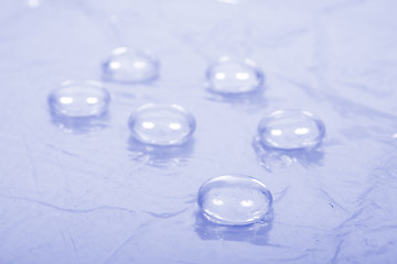 Image showing Water drops on blue background
