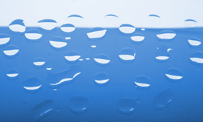 Image showing Water drops on blue background
