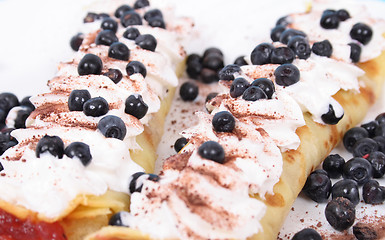 Image showing pancakes with blueberries