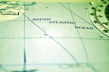 Image showing Air navigation: map of the South Atlantic Ocean